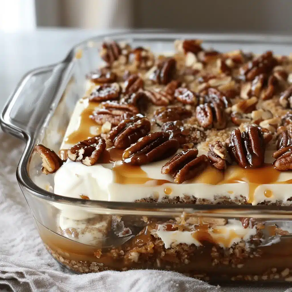 Caramel Pecan Pie Lasagna preparation steps