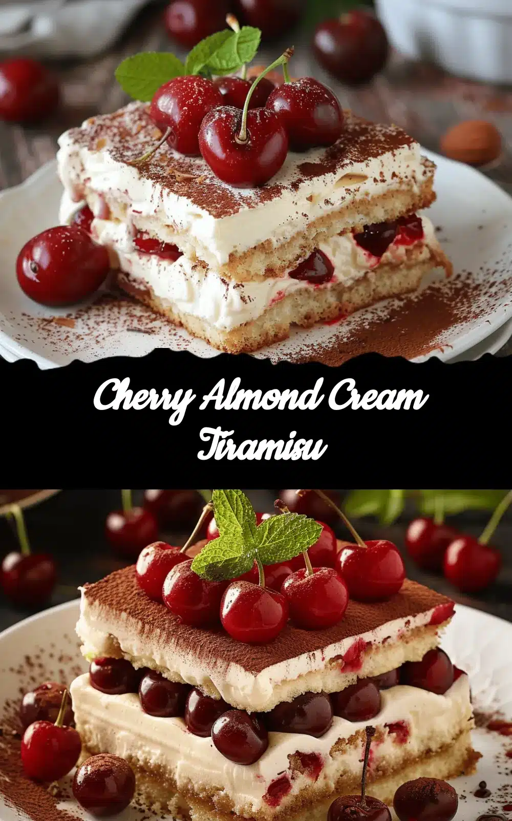 Cherry Almond Cream Tiramisu recipe