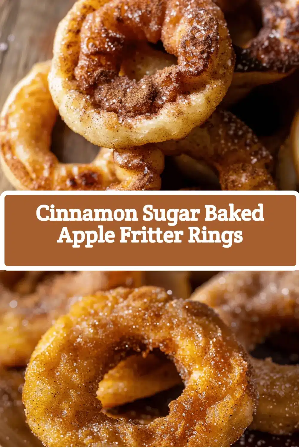 Cinnamon Sugar Baked Apple Fritter Rings recipe