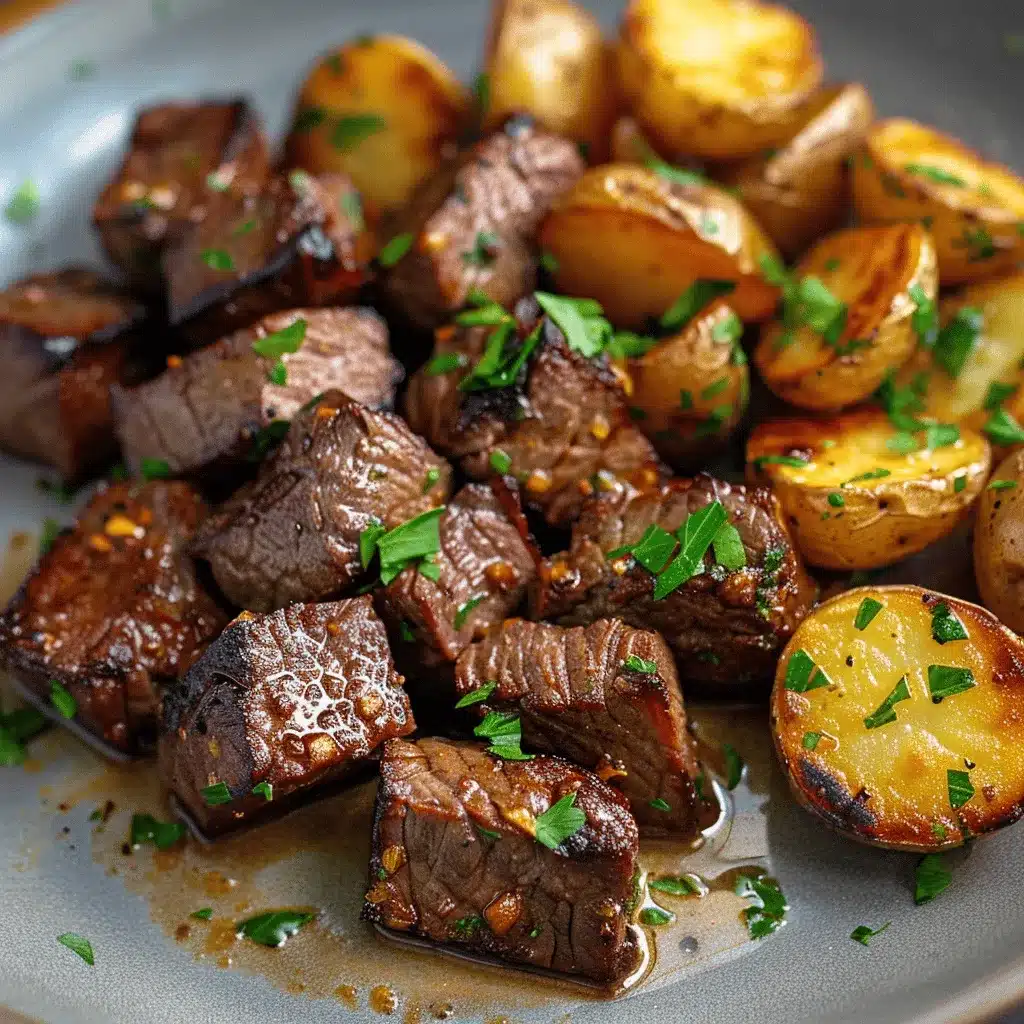 easy garlic steak bites preparation steps