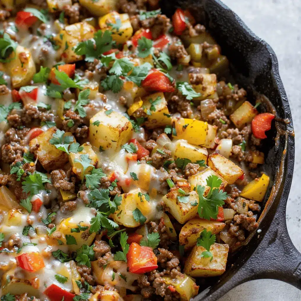 Easy Mexican Ground Beef and Potato Skillet preparation steps