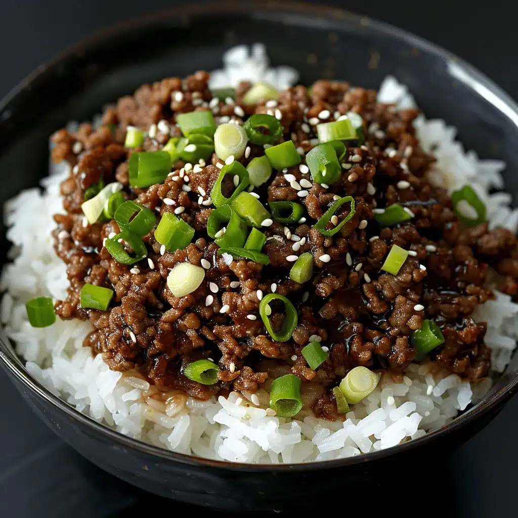Korean ground beef bowl preparation steps
