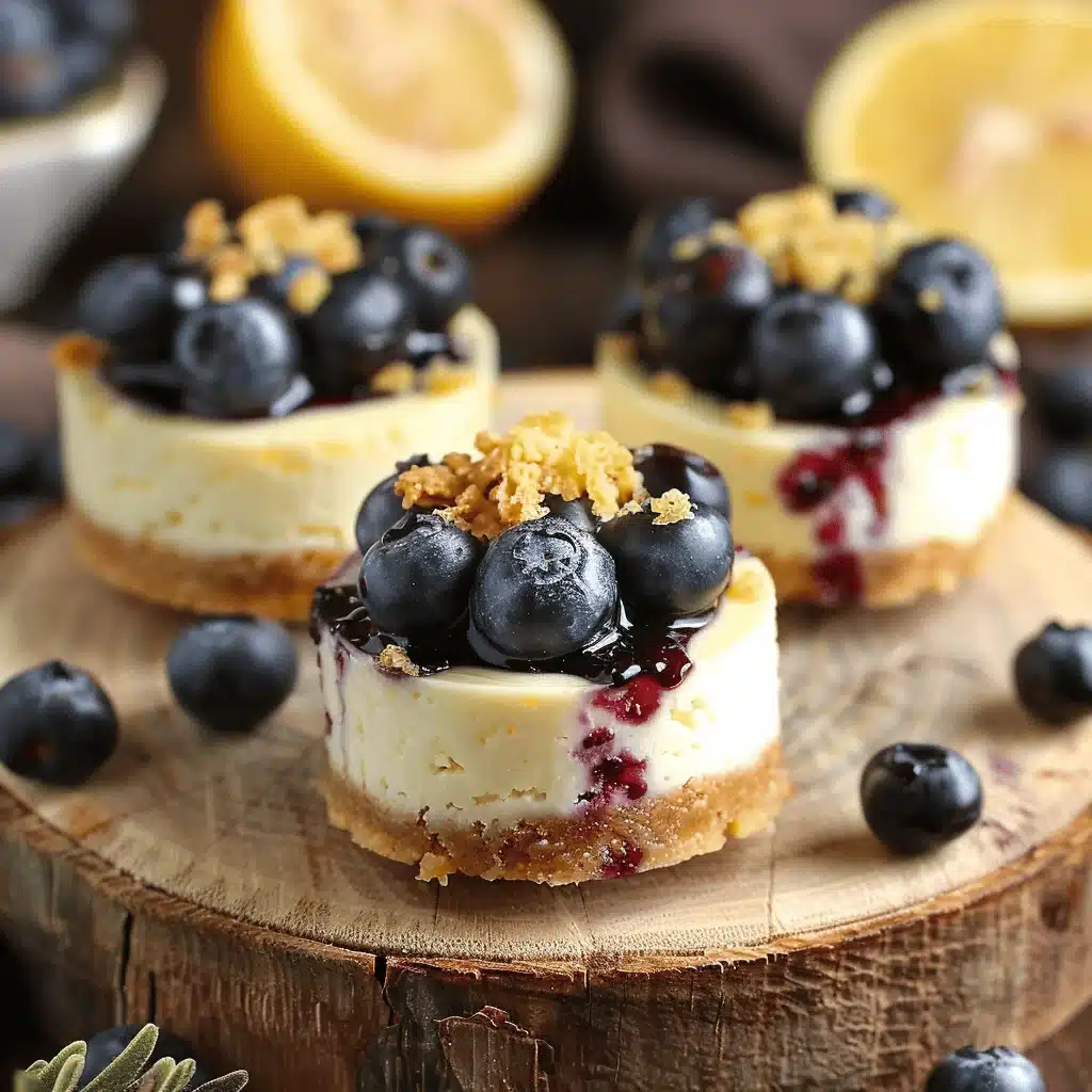 mini lemon blueberry cheesecakes - featured image
