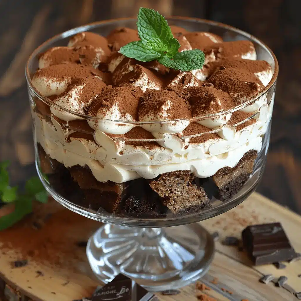 Mocha Tiramisu Brownie Trifle preparation steps