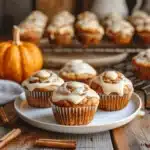pumpkin spice cinnamon roll muffins - featured image