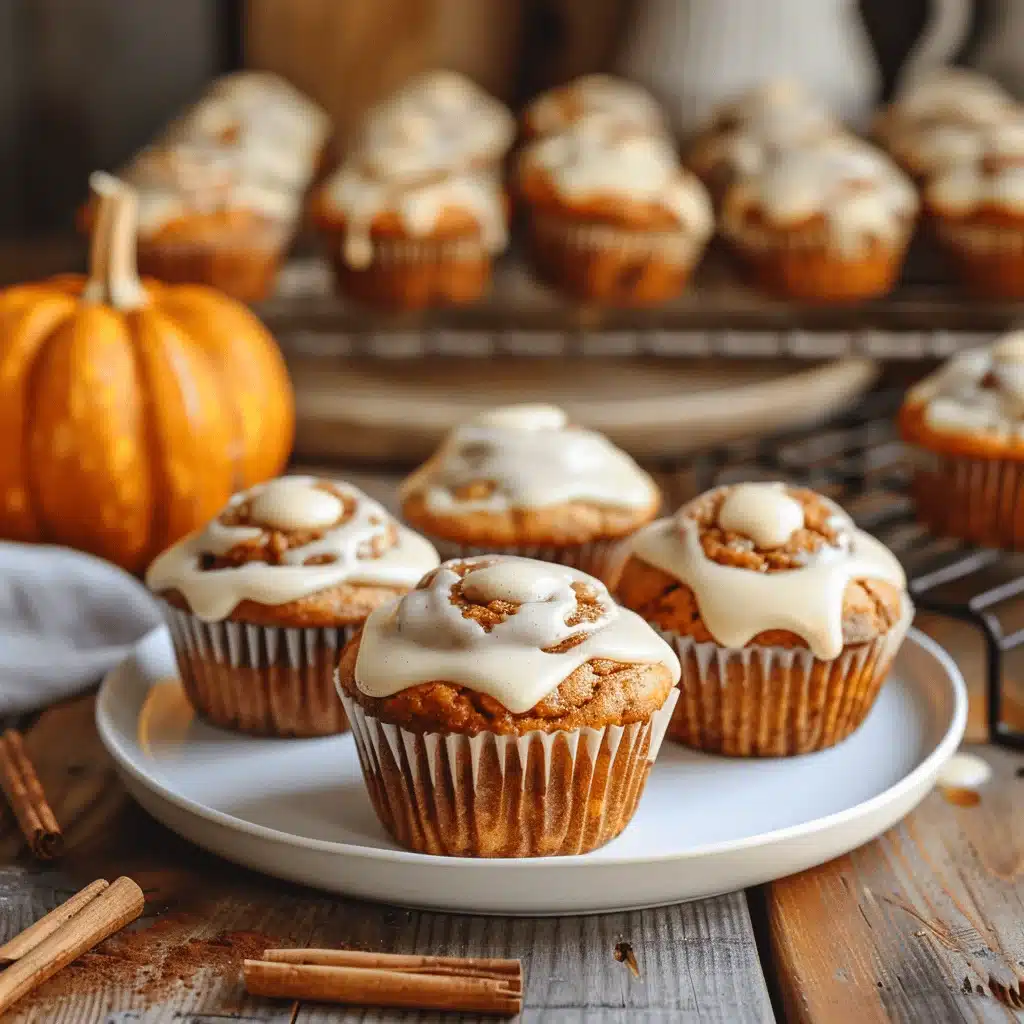 pumpkin spice cinnamon roll muffins - featured image