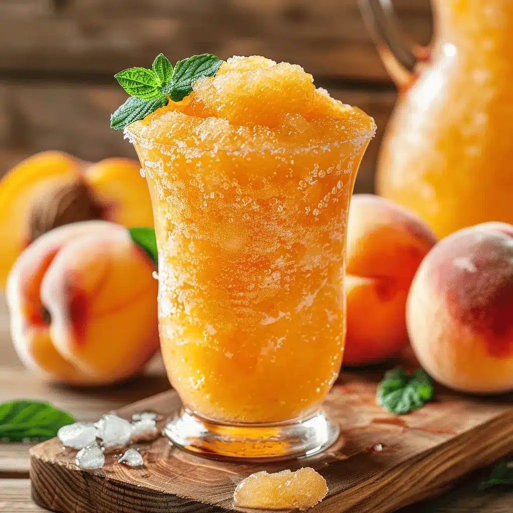 Refreshing Sparkling Peach Lemonade Slushie preparation steps