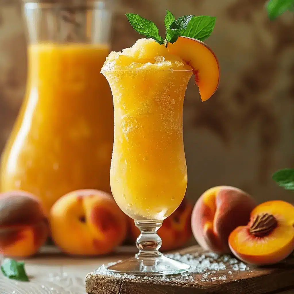 Refreshing Sparkling Peach Lemonade Slushie - featured image
