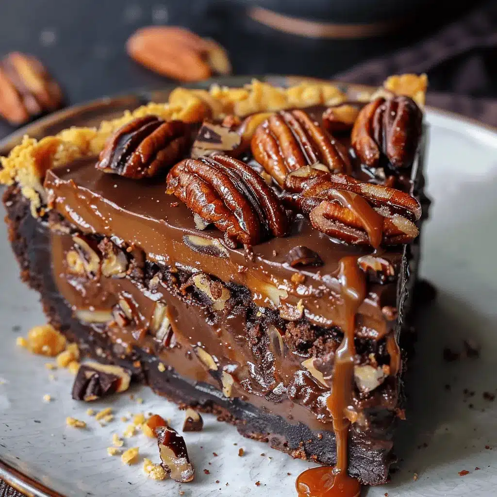 Salted Caramel Chocolate Pecan Pie preparation steps