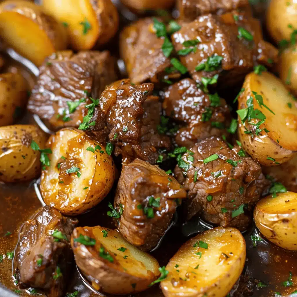 slow cooker garlic butter beef bites - featured image