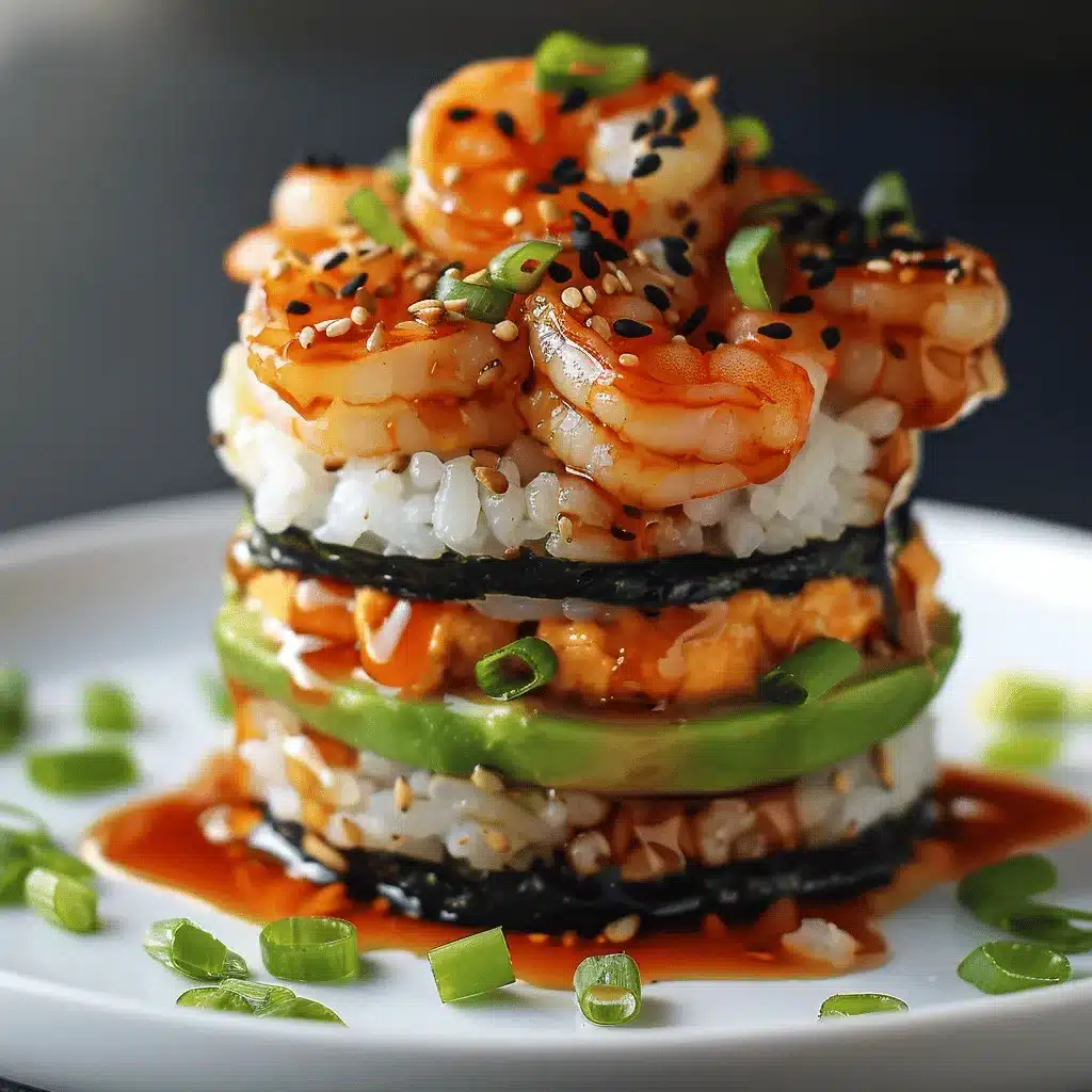 spicy shrimp sushi stacks preparation steps