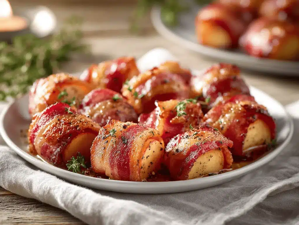 bacon wrapped apples - featured image