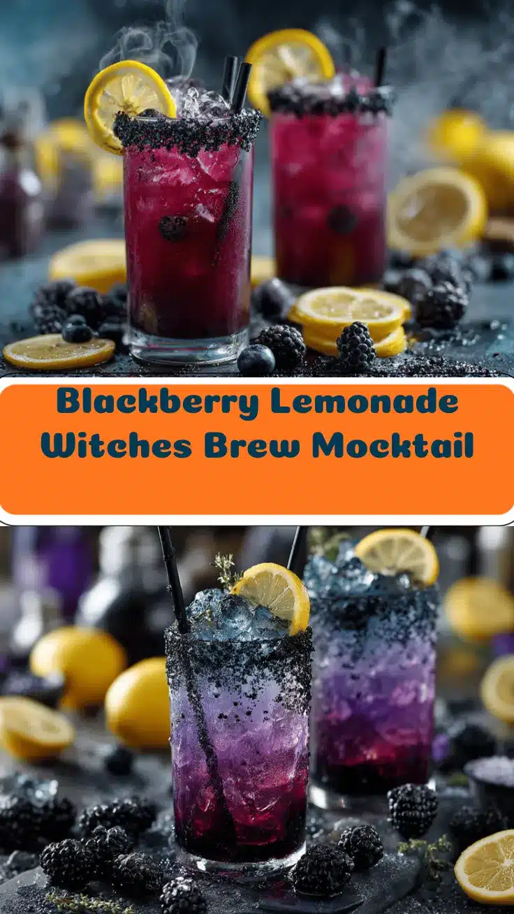 Blackberry Lemonade Witches Brew Mocktail recipe