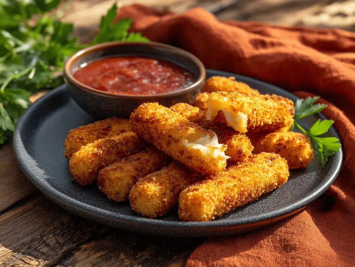 breaded mozzarella sticks preparation steps