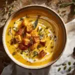 caramelized squash and potato cream soup - featured image