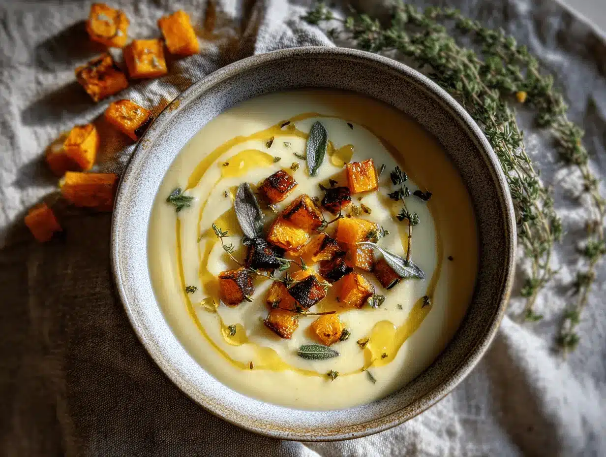 caramelized squash and potato cream soup preparation steps