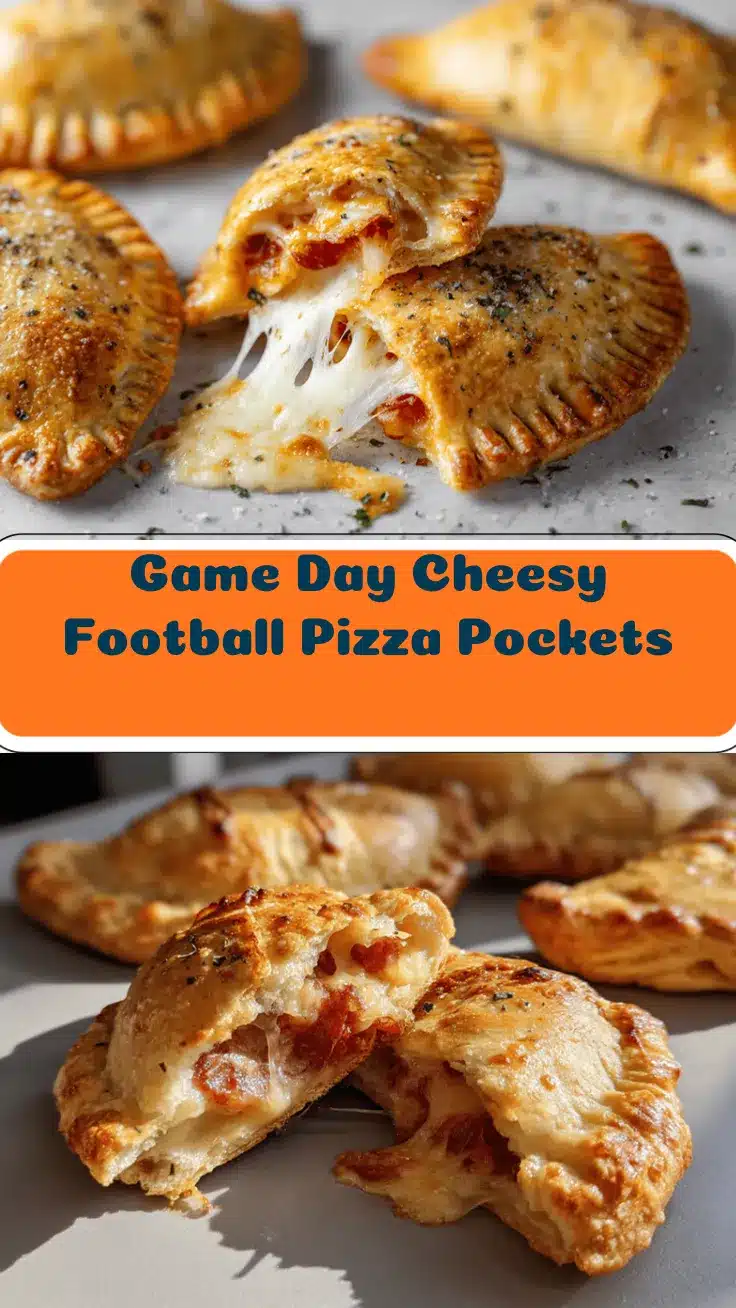 cheesy football pizza pockets recipe