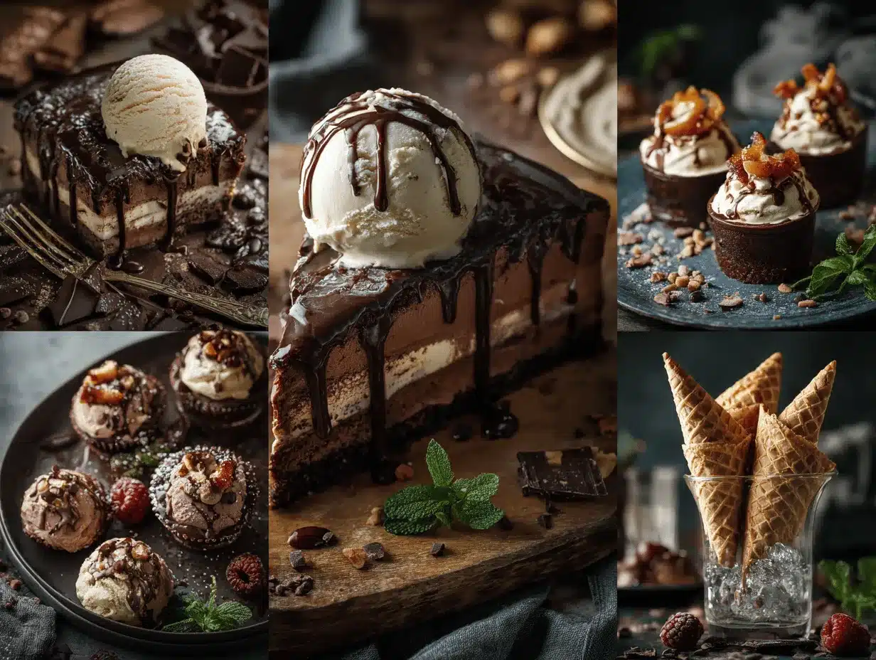 choco-cake ice cream dessert preparation steps