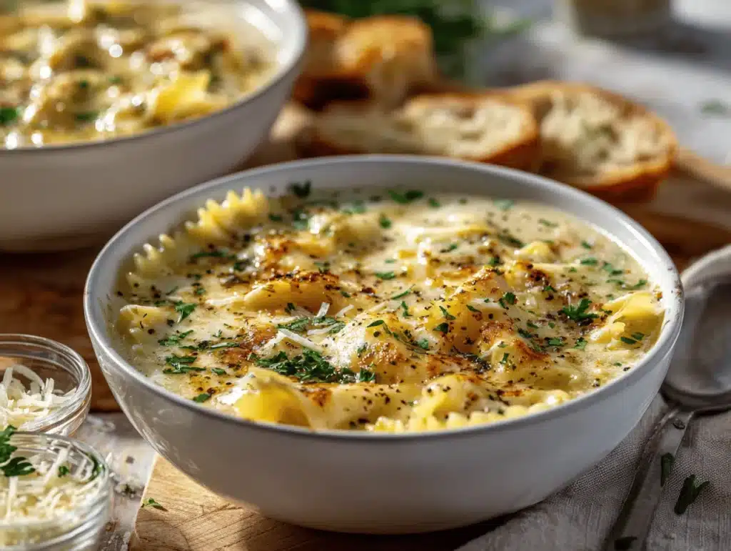 creamy Alfredo lasagna soup - featured image