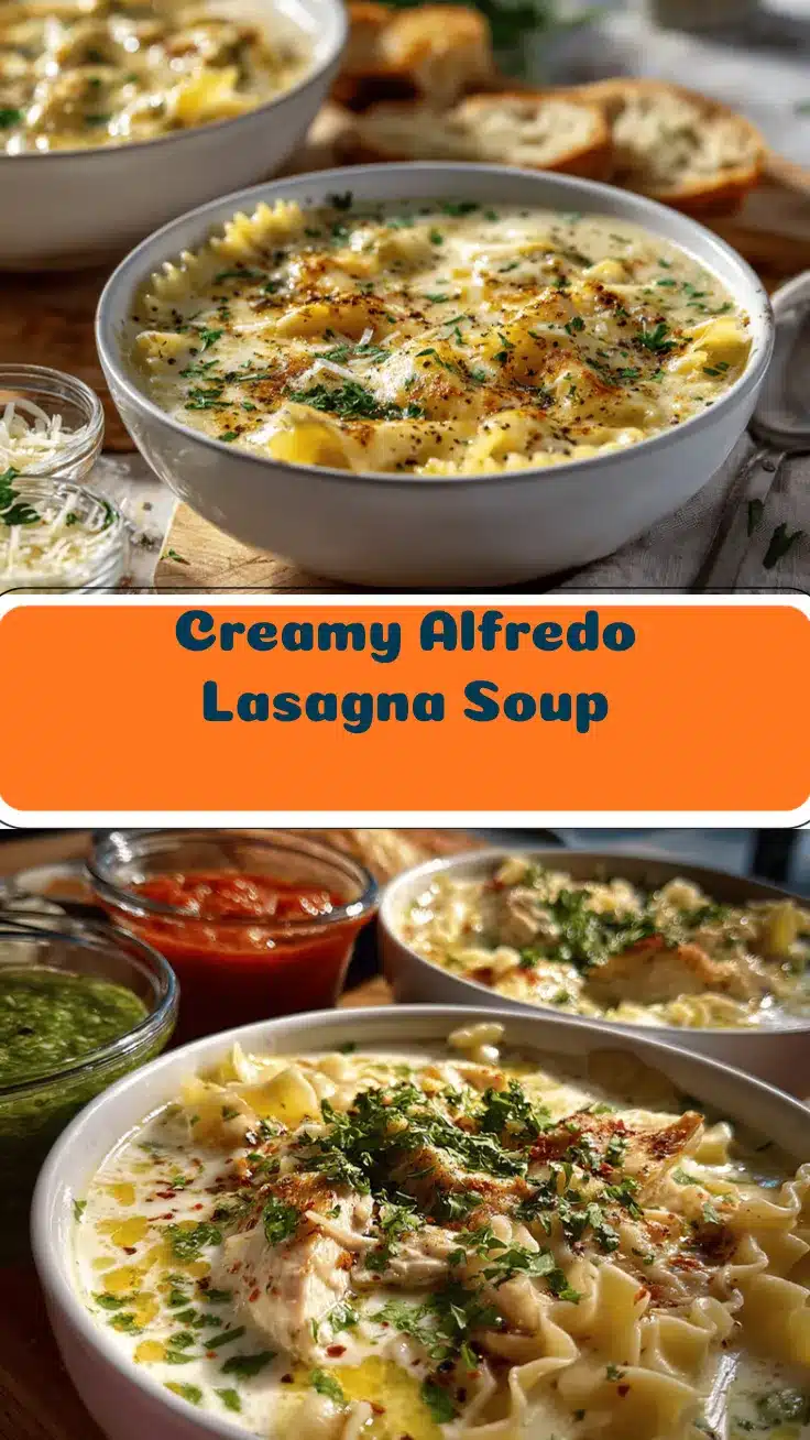 creamy Alfredo lasagna soup recipe
