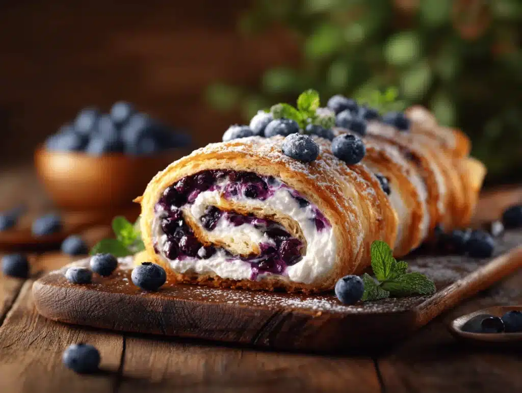 creamy blueberry roll - featured image