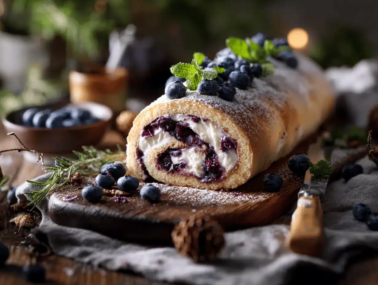 creamy blueberry roll preparation steps
