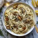 creamy oyster mushroom pasta - featured image