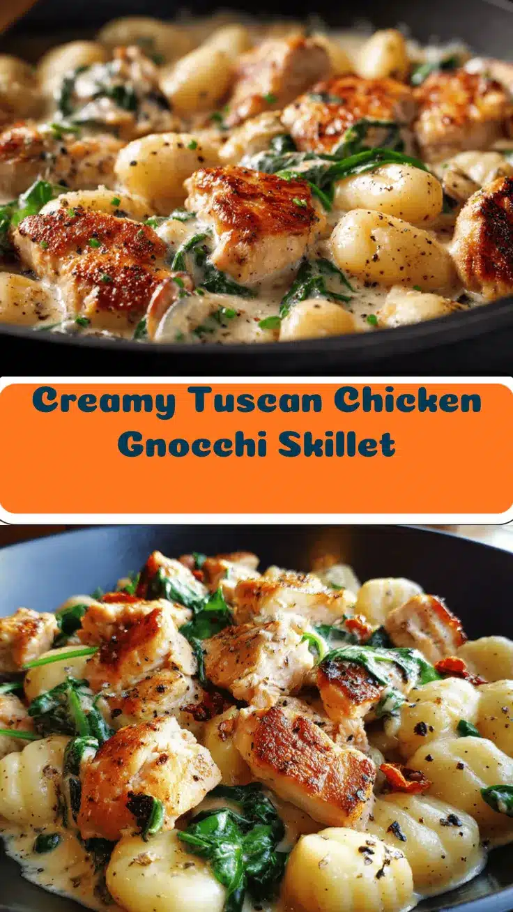 creamy Tuscan chicken gnocchi skillet recipe