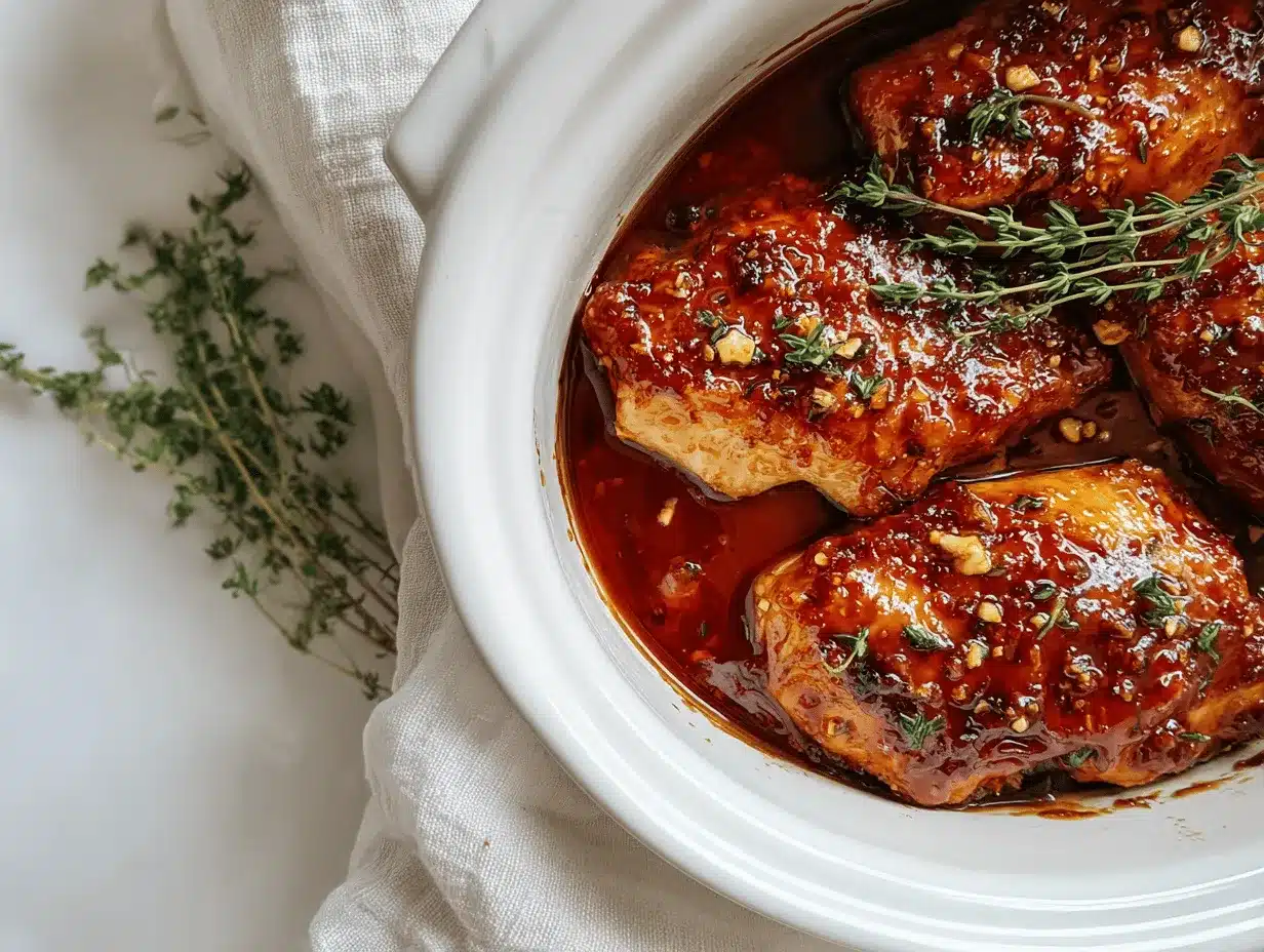 Crockpot Bourbon Maple Garlic Chicken preparation steps