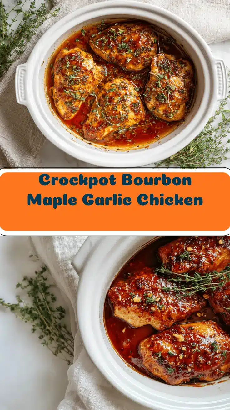 Crockpot Bourbon Maple Garlic Chicken recipe