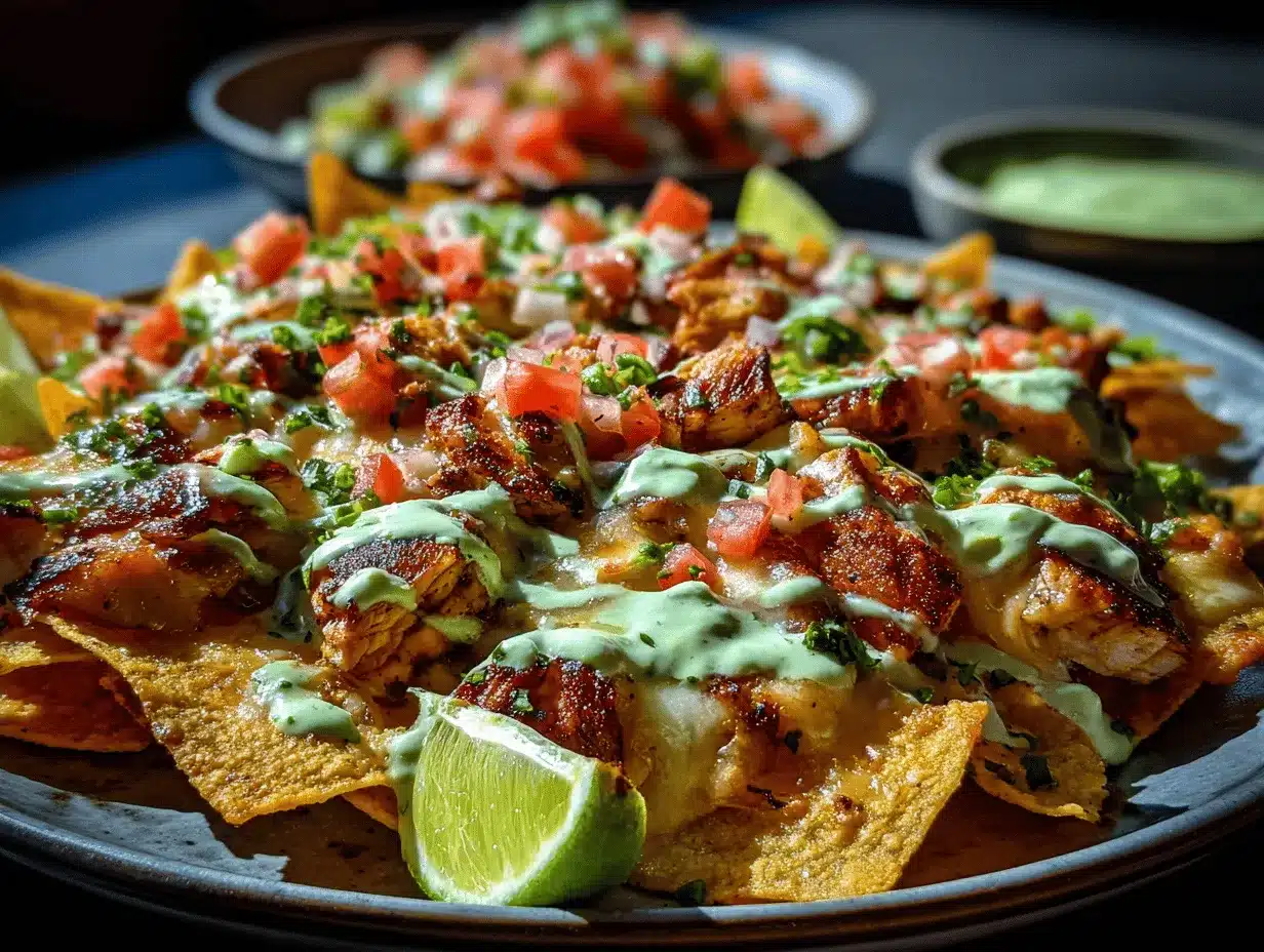 fiesta lime chicken nachos preparation steps