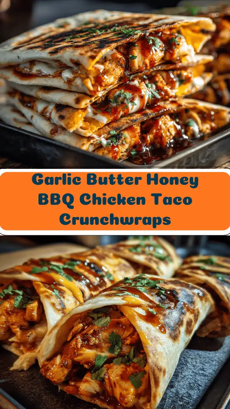 garlic butter honey BBQ chicken crunchwraps recipe