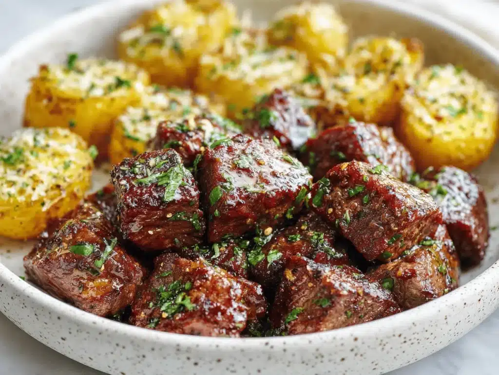 garlic butter steak bites - featured image