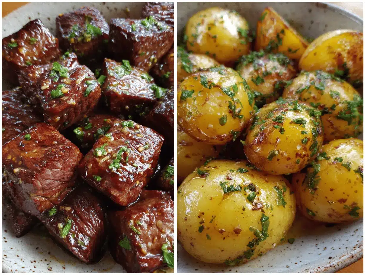 garlic butter steak bites preparation steps