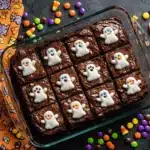 Halloween Ghost Sugar Cookie Brownie Bars - featured image