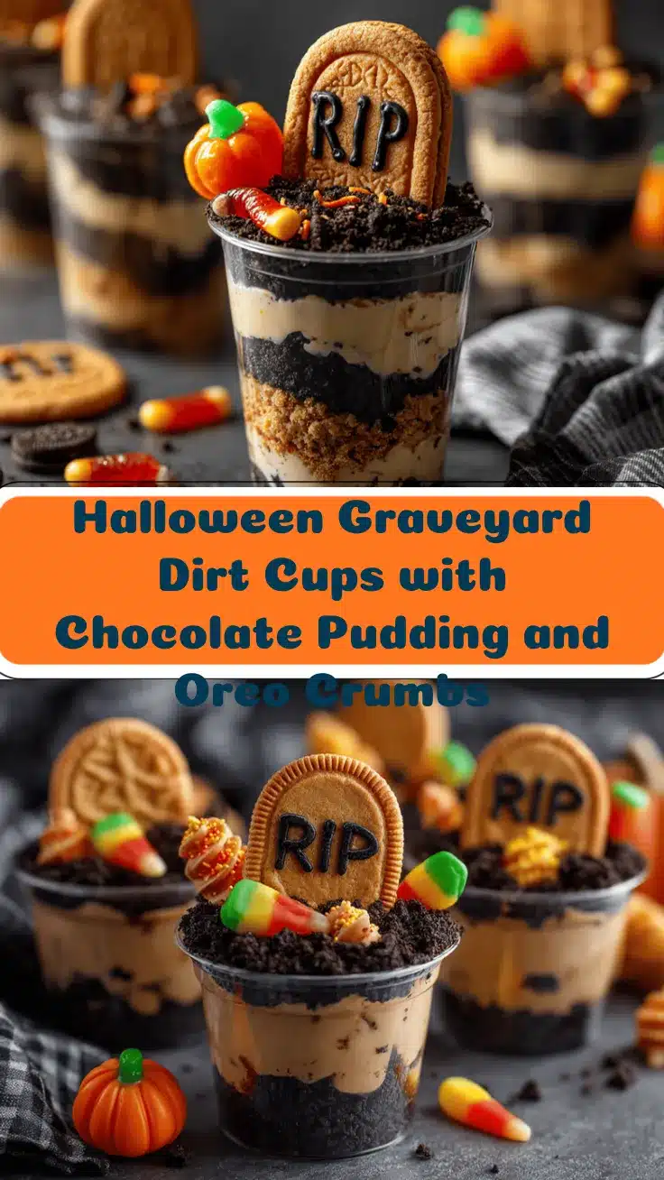 Halloween Graveyard Dirt Cups recipe