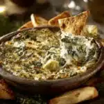 hot spinach and artichoke dip - featured image