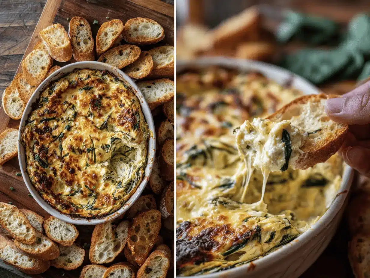 hot spinach and artichoke dip preparation steps