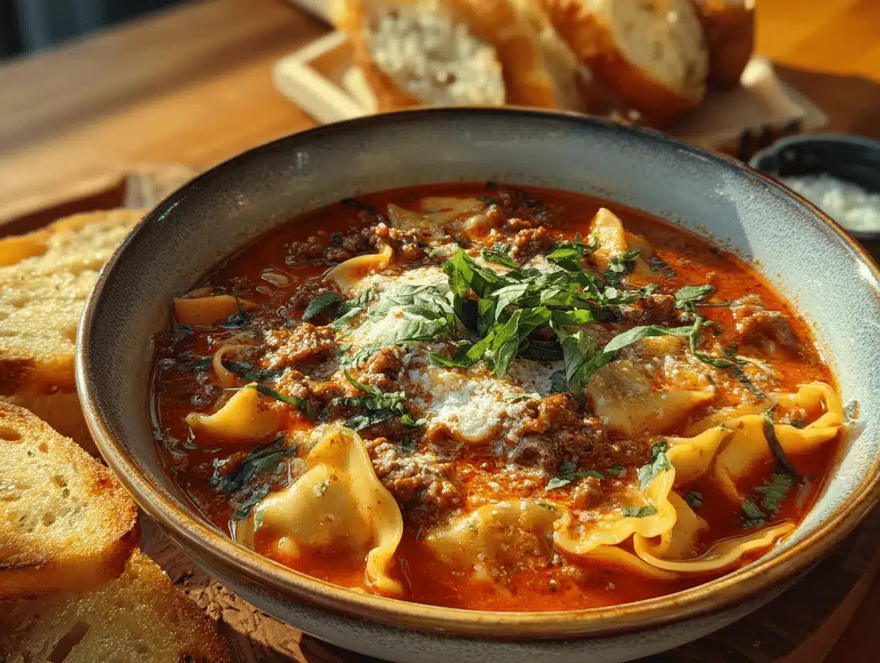 lasagna soup with ground beef preparation steps
