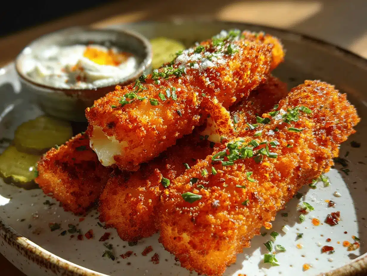 Nashville Hot Mozzarella Sticks preparation steps