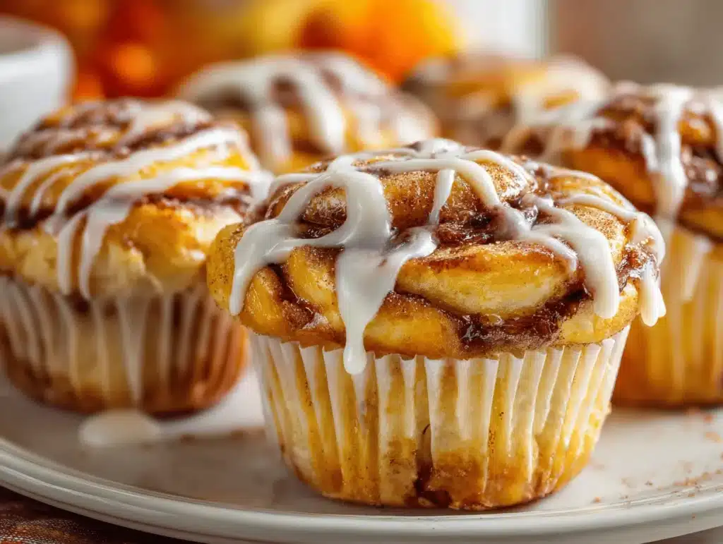 Pumpkin Cinnamon Roll Muffins - featured image