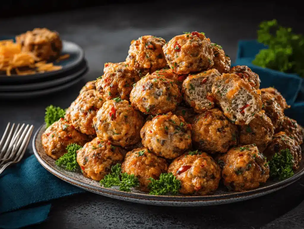 Rotel cream cheese sausage balls - featured image