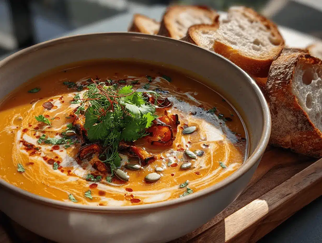 spicy butternut squash sweet potato soup preparation steps