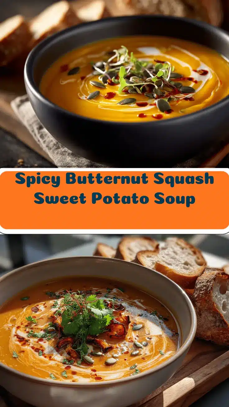 spicy butternut squash sweet potato soup recipe