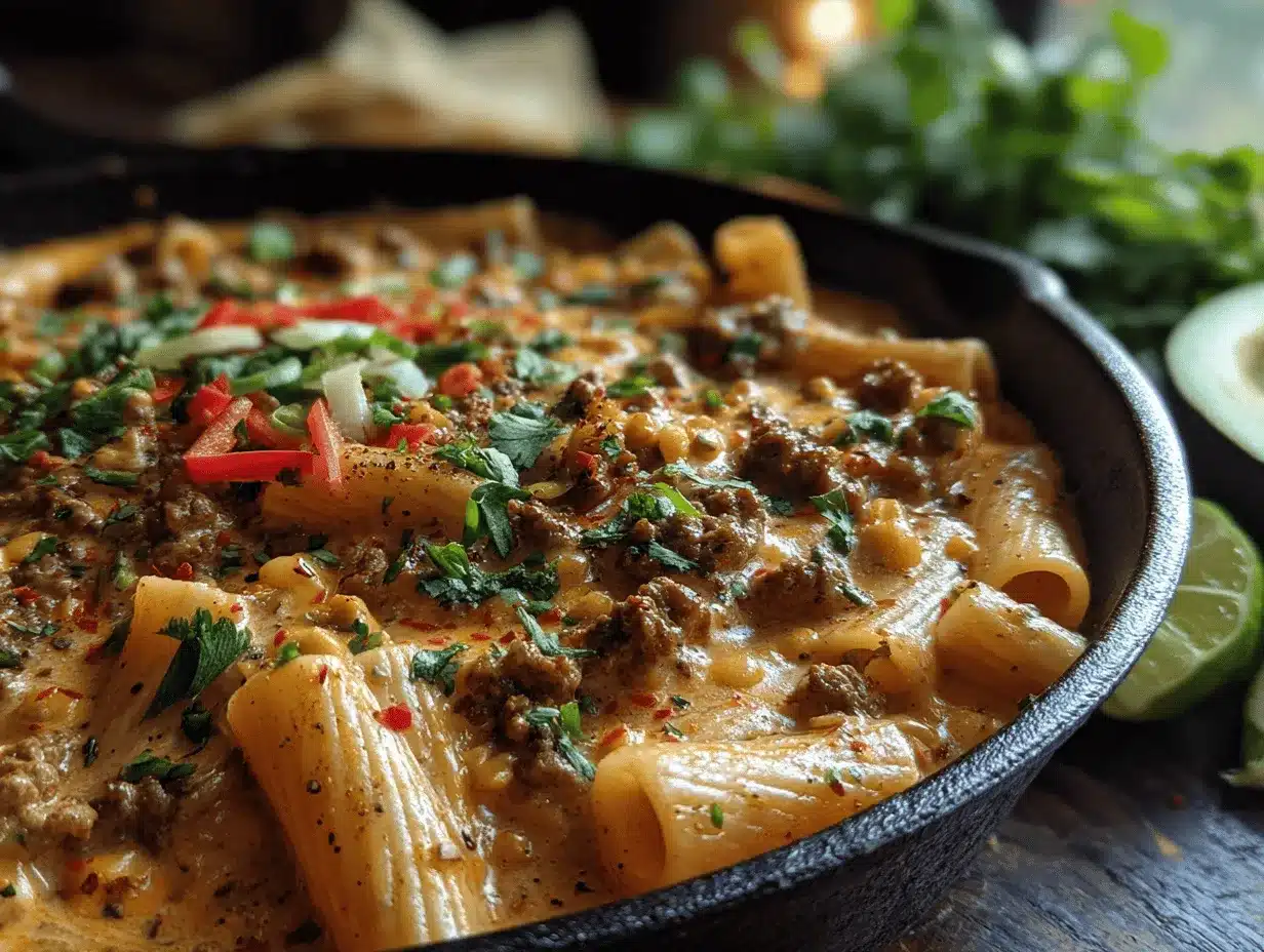 taco beef pasta bake preparation steps