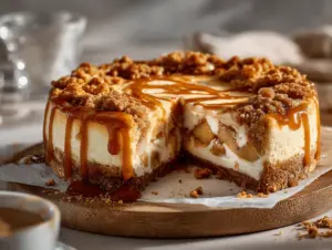 apple crumble cheesecake - featured image