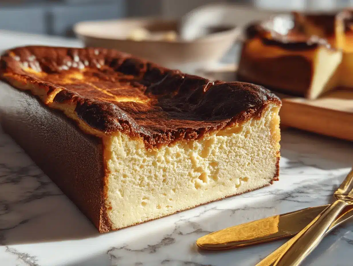 Basque cheesecake loaf pan preparation steps