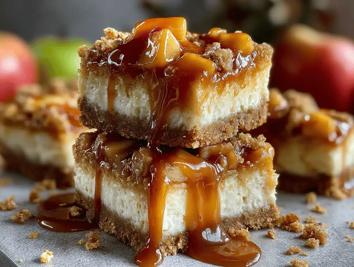 caramel apple cheesecake bars preparation steps