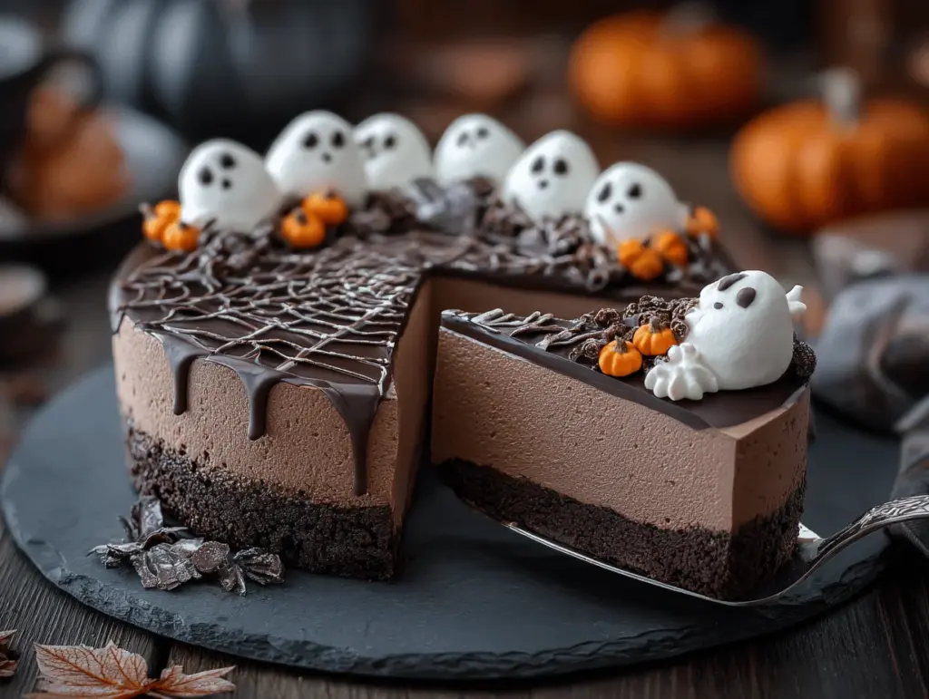 Halloween chocolate mousse cake - featured image