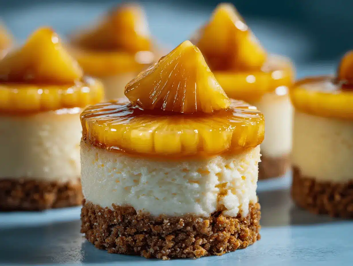mini pineapple upside-down cheesecakes preparation steps